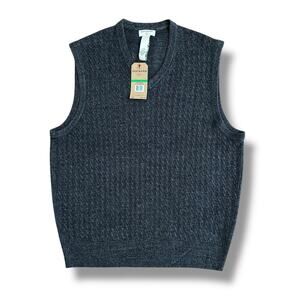 Dockers Men’s Sweater Vest Large Asphalt Gray V-Neck Knit Pullover NWT5